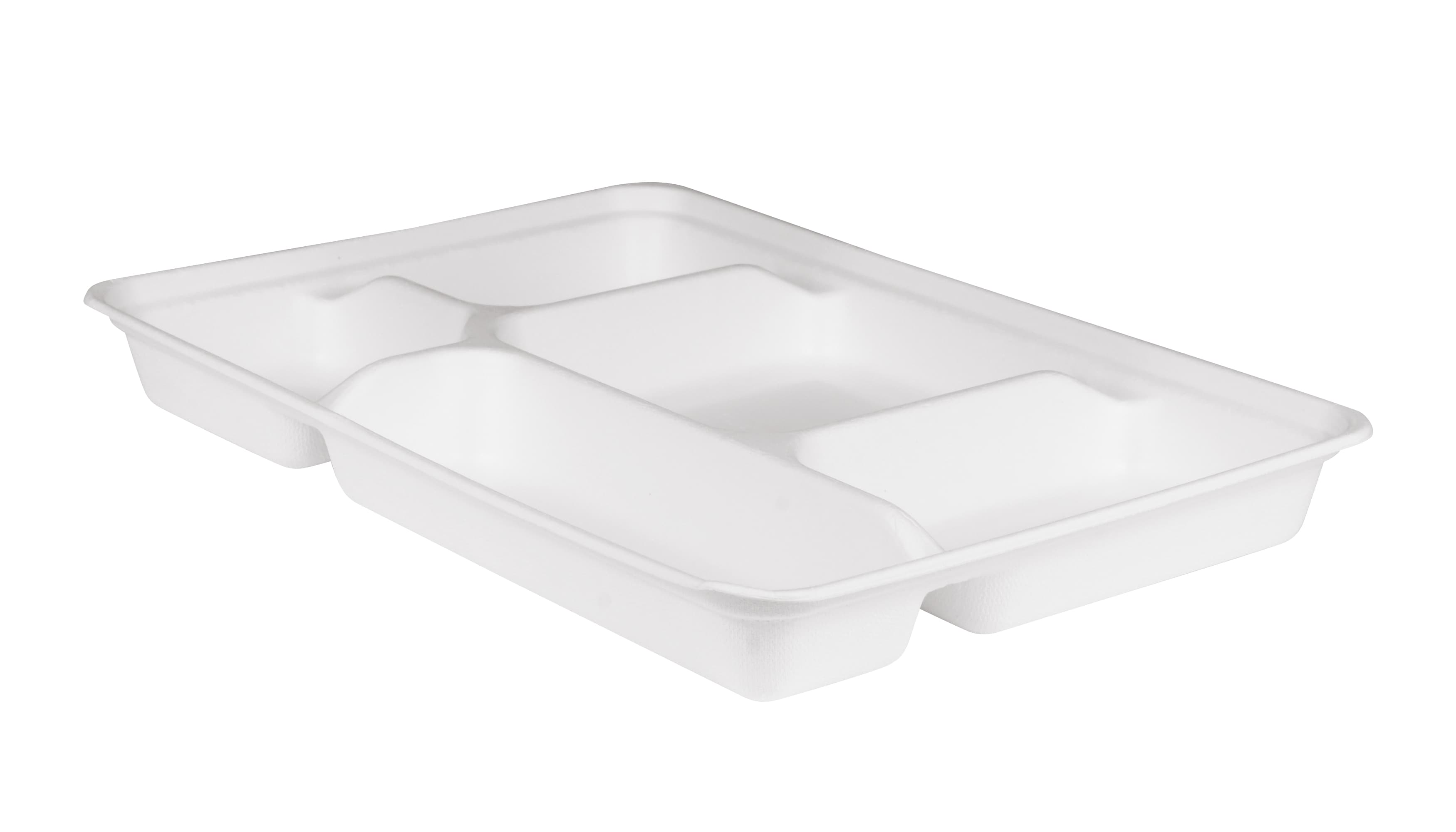 Plateau repas en fibre de canne 5 compartiments
