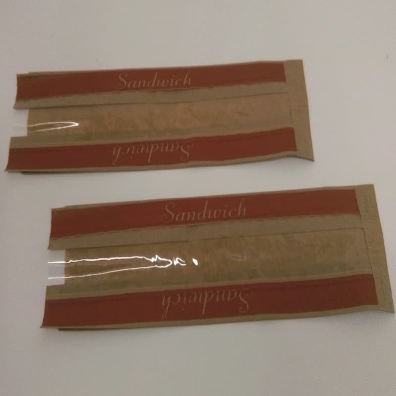 Sacs sandwich kraft brun 40gr/m² + fenêtre polypropylène 20 microns 90 x 6.5 x 35 (1000 pièces)