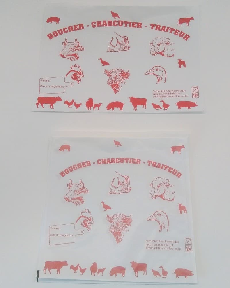 Pochettes fraîcheur autocollantes boucherie