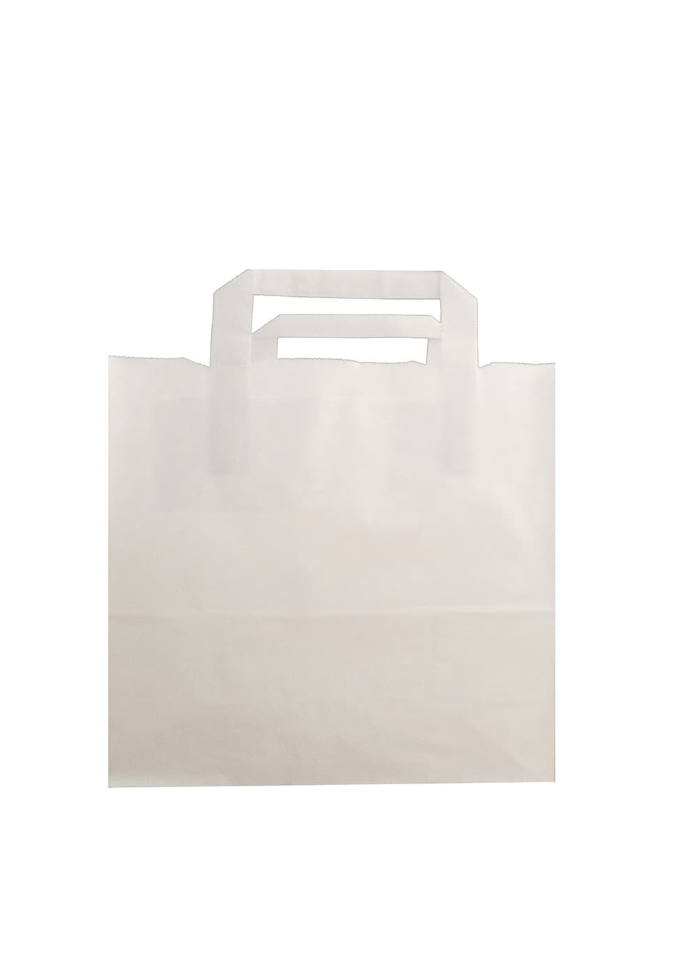 Sacs kraft à poignées plates blanc
